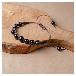 BRACCIALE MACRAMÈ MOGANO - SHUNGITE Cristalli e altro