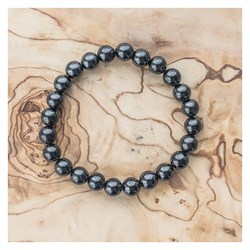 BRACCIALE DI SHUNGITE - PERLE TONDE 8 mm Cristalli e altro