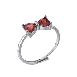 ANELLO  TOI ET MOI  CON GRANATO ROSSO Cristalli e altro