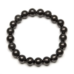 BRACCIALE DI SHUNGITE - PERLE TONDE 10 mm Cristalli e altro