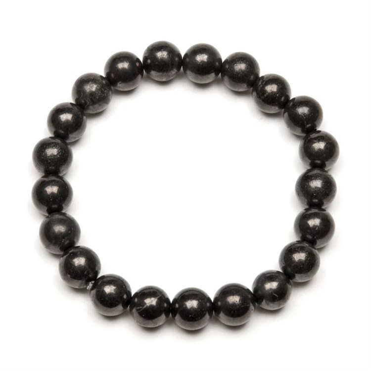 BRACCIALE DI SHUNGITE - PERLE TONDE 10 mm Cristalli e altro Cristalli e altro