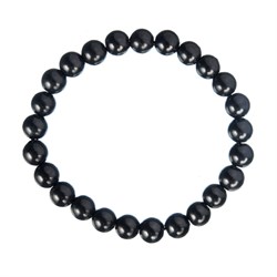 BRACCIALE DI SHUNGITE - PERLE TONDE 8 mm Cristalli e altro