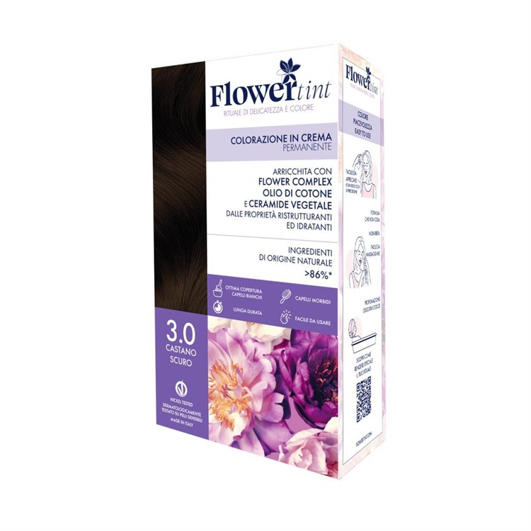 TINTA PER CAPELLI PERMANENTE - 3.0 CASTANO SCURO FlowerTint FlowerTint