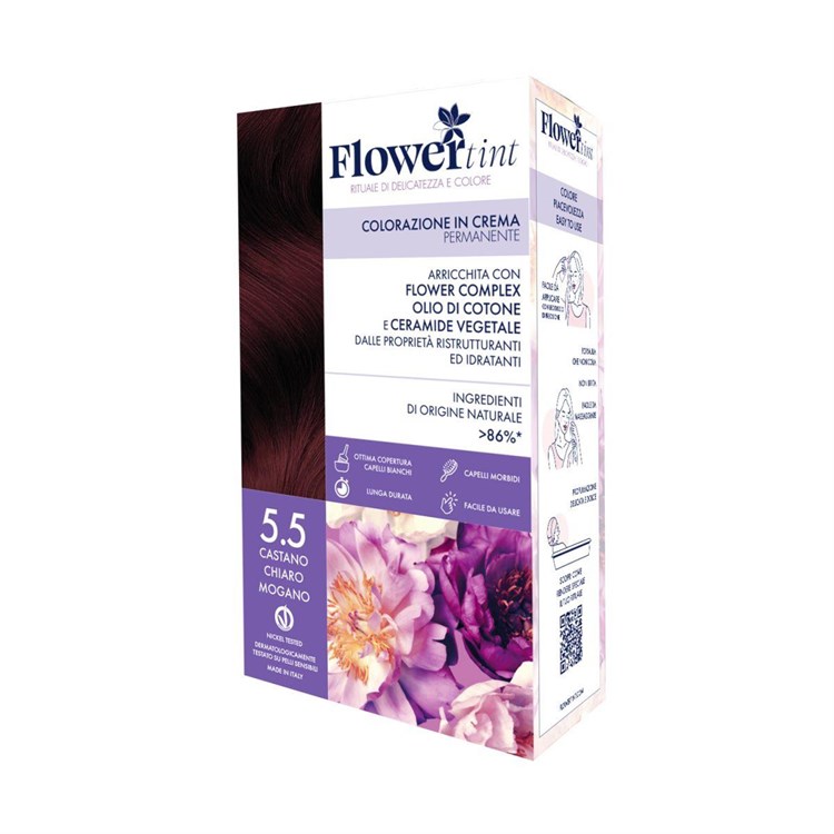 TINTA PER CAPELLI PERMANENTE - 5.5 CASTANO CHIARO MOGANO FlowerTint FlowerTint