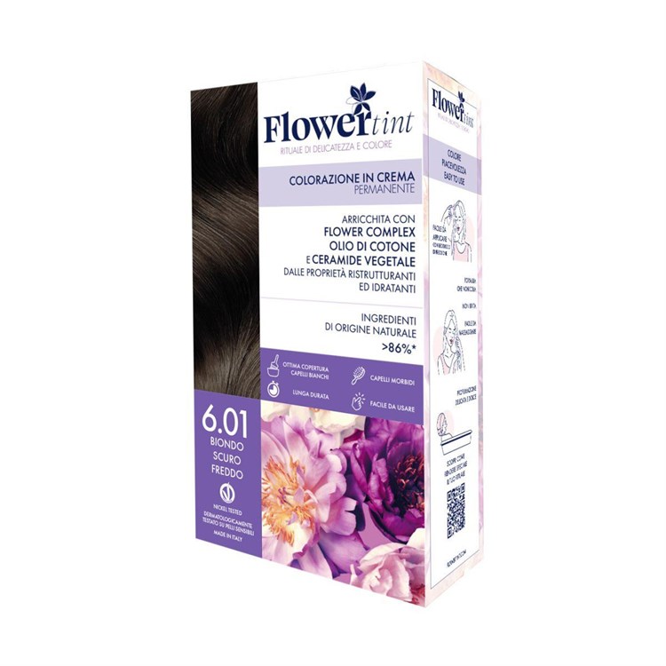 TINTA PER CAPELLI PERMANENTE - 6.01 BIONDO SCURO FREDDO FlowerTint FlowerTint